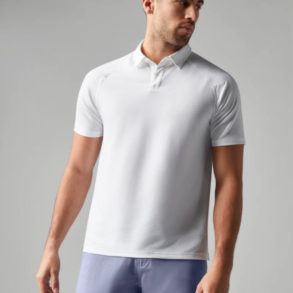 NWT Rhône Delta Pique Polo Shirt Premium Lightweight Mesh White XX Large